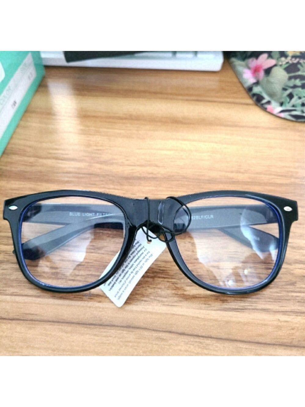 SPEXX Blue Light filtering eyeglasses Black Oversized frame NWT